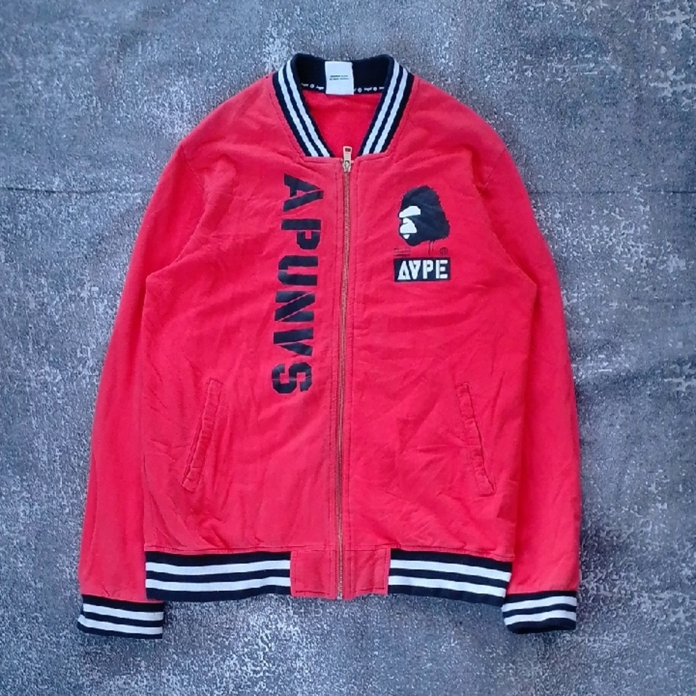 Aape By BATHING APE Orange Zip Up JAcket